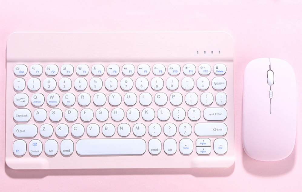 teclado rosa pastel