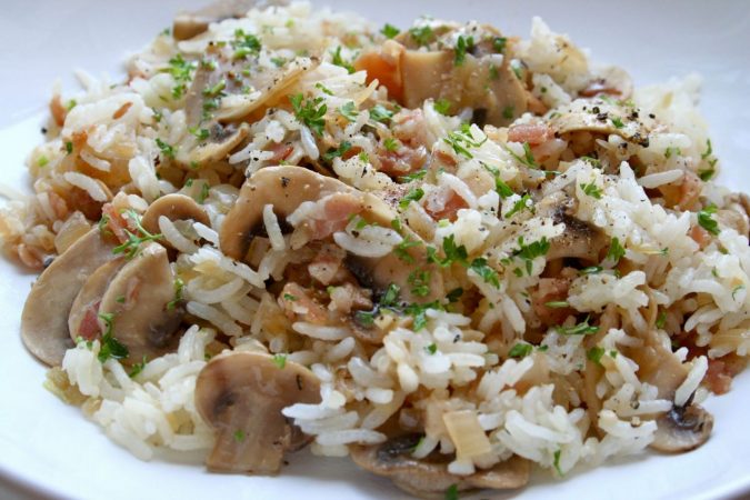 arroz con champiñones