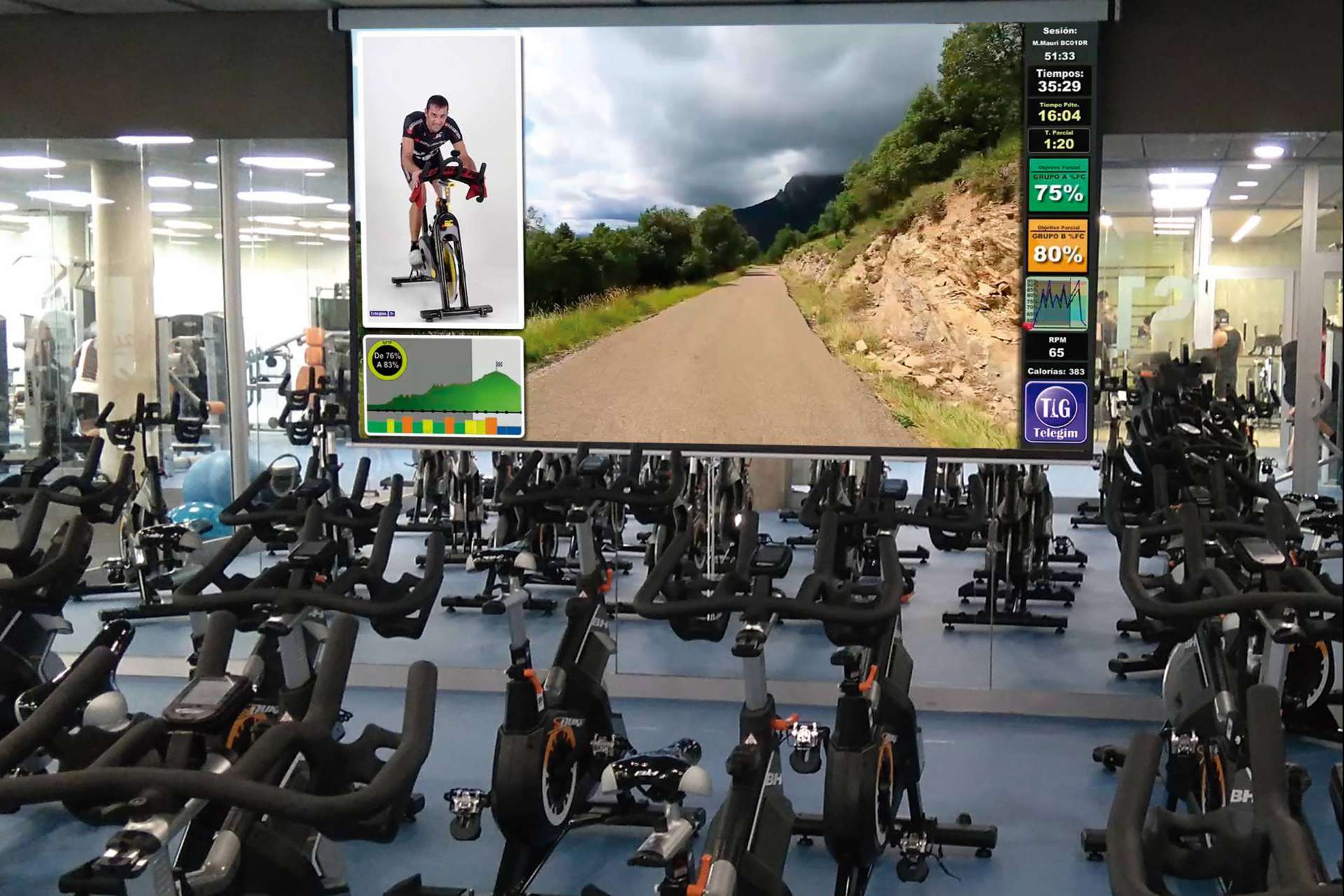 Telegim TV ofrece audiovisual e información para las clases presenciales y actividades en gimnasios de Ciclo Indoor