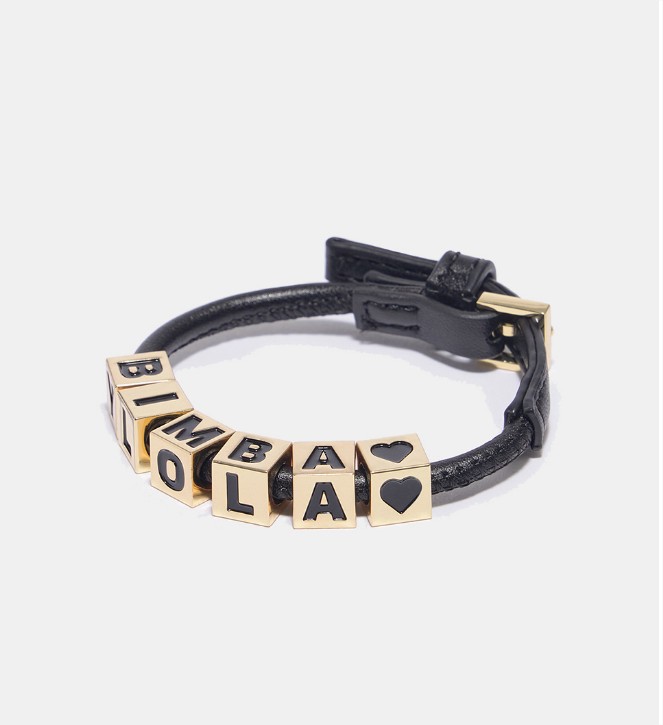 Pulsera cordón letras logo dorado el corte inglés