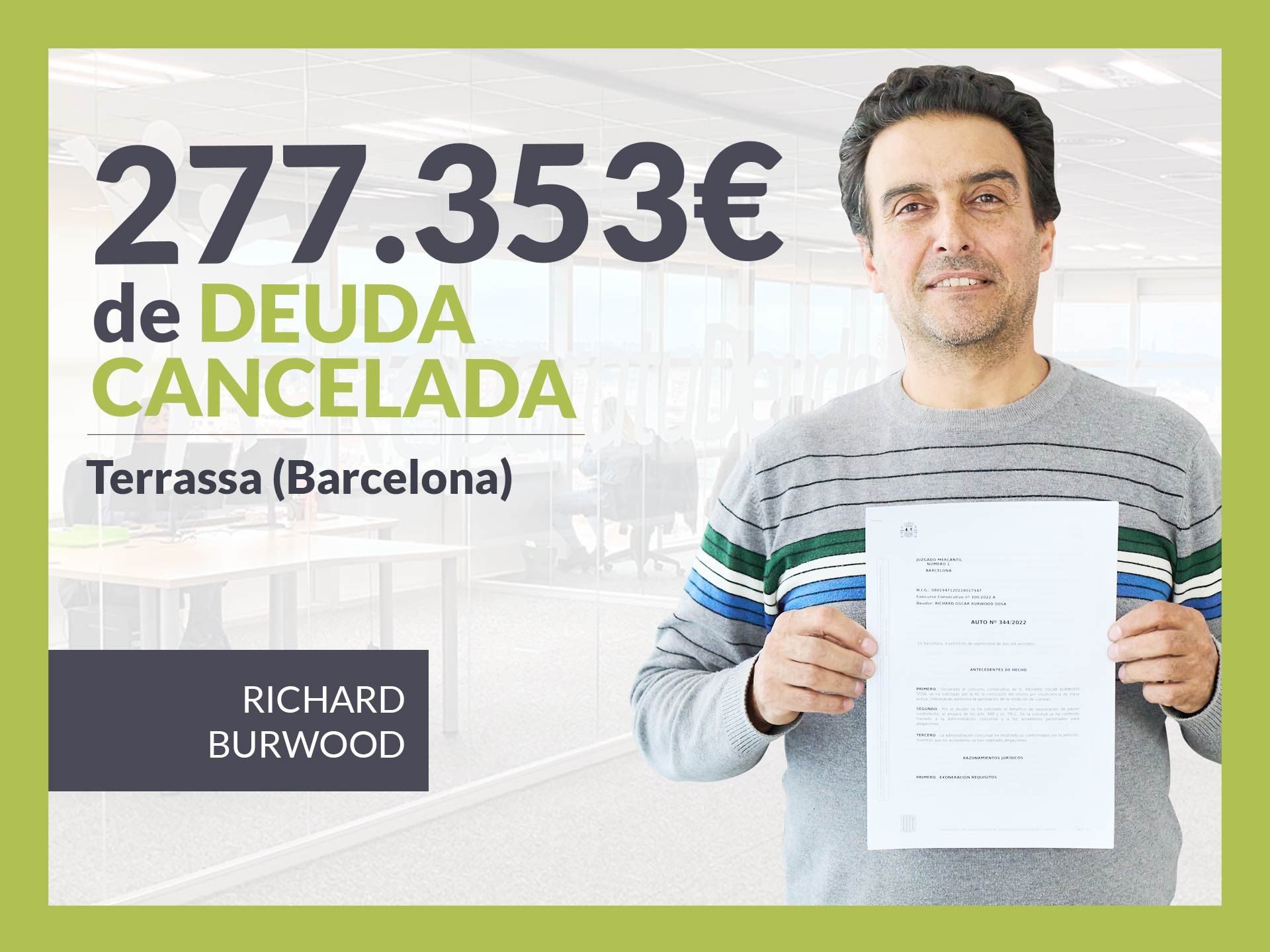 Repara tu Deuda Abogados cancela 277.353 ? en Terrassa (Barcelona) con la Ley de Segunda Oportunidad