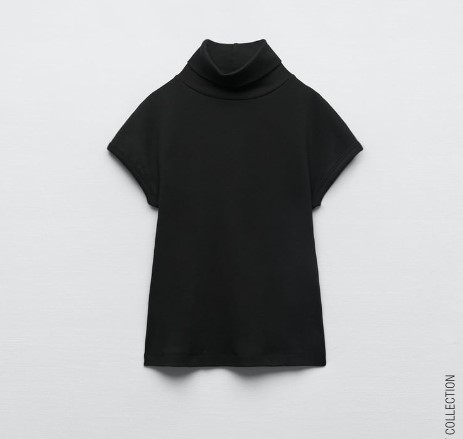 Camiseta con cuello alto rib