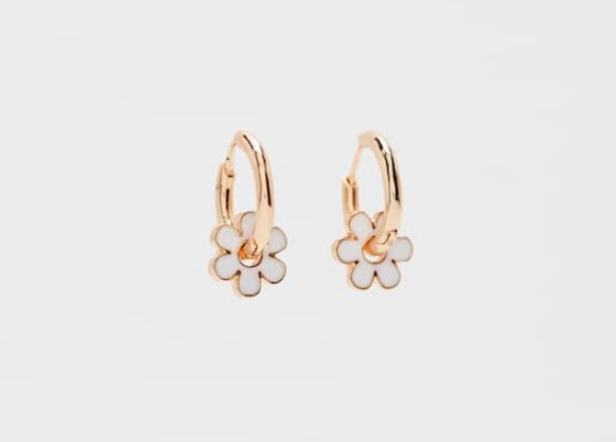 Pendientes mini aro flor de Pull&Bear