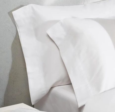 Funda de almohada blanca de algodón egipcio