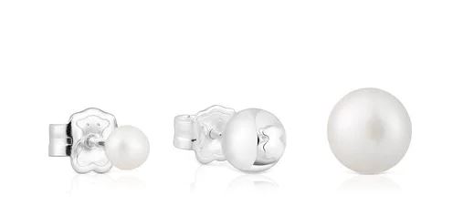 Tous Pack de tres pendientes de plata y perlas cultivadas Tsuri Merca2.es
