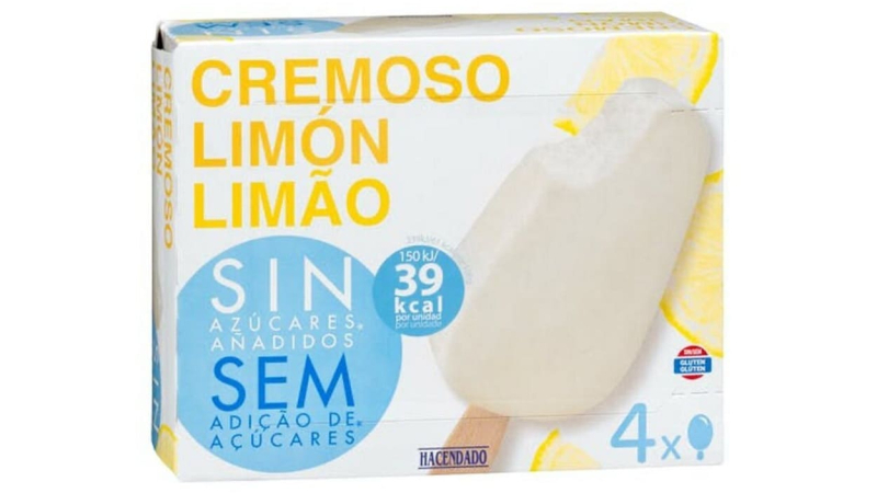 Helado cremoso de limón sin azúcar