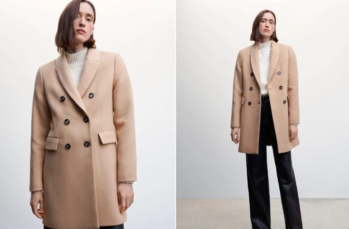 10 abrigos de Mango que no podemos dejar pasar y que serán tendencia en 2023 23 Merca2.es Abrigo de lana cruzado de Mango