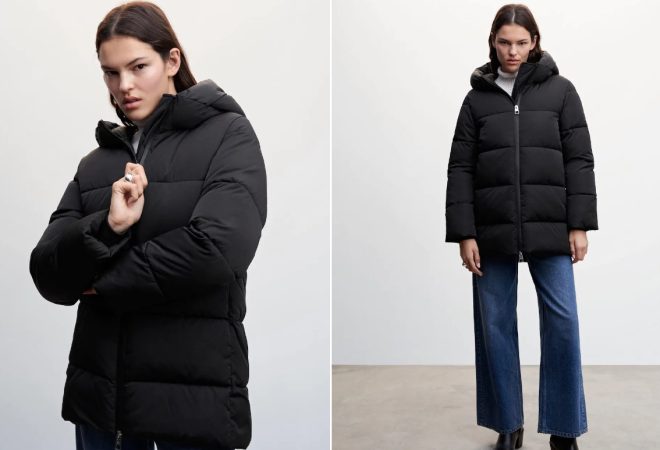 10 abrigos de Mango que no podemos dejar pasar y que serán tendencia en 2023 24 Merca2.es Anorak acolchado con capucha