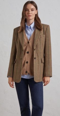 blazer marron cuadros