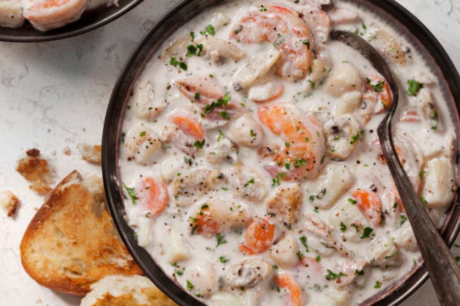 Segundo paso de la sopa de pescado