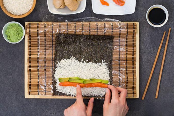 El arroz para el sushi