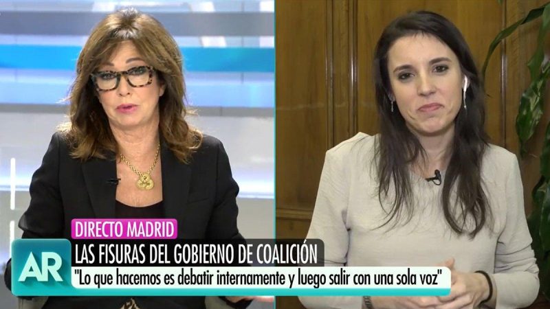 Otro tenso rifirrafe entre Ana Rosa Quintana e Irene Montero