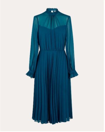Vestido midi de manga larga con tejido plisado el corte ingles Merca2.es