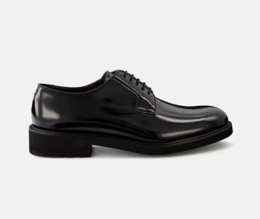 Zapatos de cordones de hombre en negro de piel con pala lisa y suela EVA Comfort Light Merca2.es