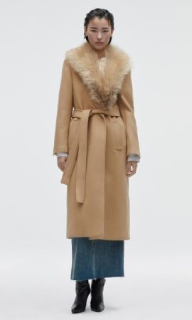 Abrigo largo con lana premium de Zara