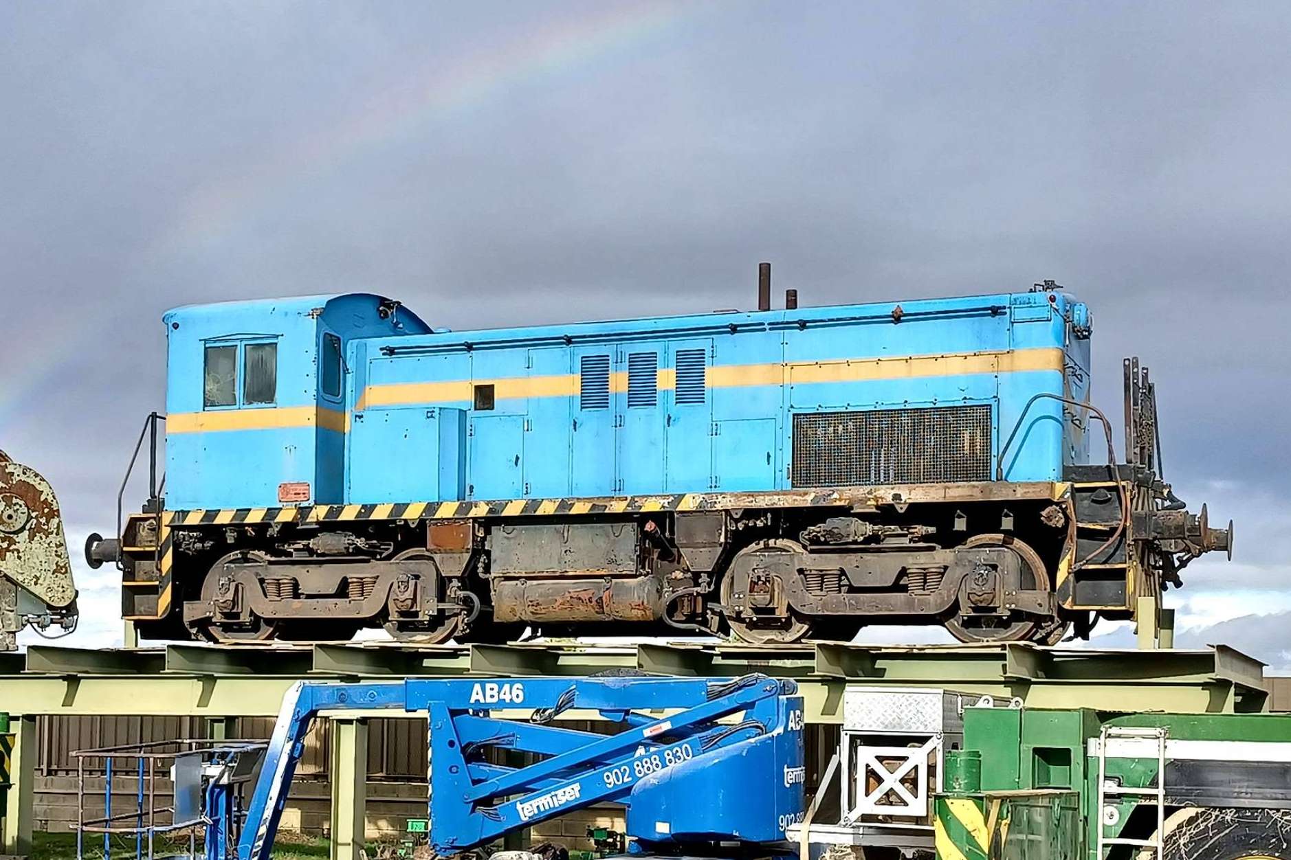 Una locomotora militar norteamericana preservada por la Fundación del Patrimonio Ferroviario