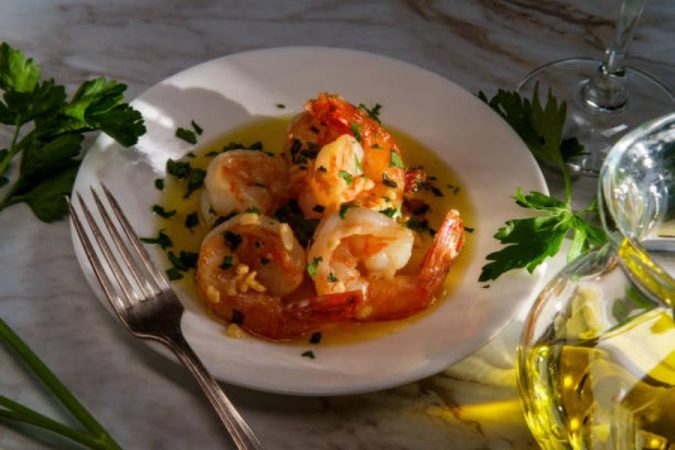 Ingredientes de la receta de gambas al ajillo