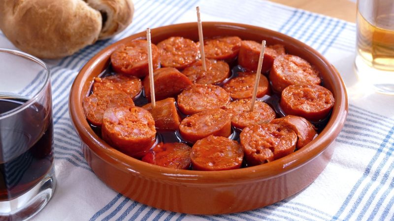 Ingredientes del chorizo a la sidra para 4 personas