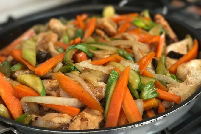 Ingredientes para el wok de pollo