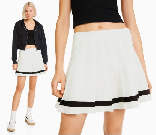 Falda mini a rayas de Bershka