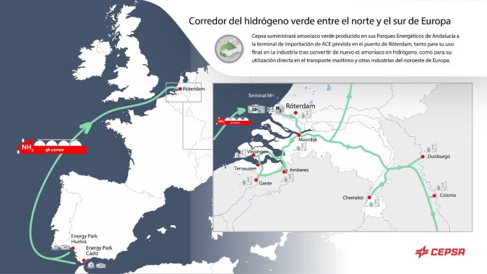 Cepsa y ACE Terminal de Róterdam se unen para impulsar el primer corredor marítimo de hidrógeno verde desde España a los Países Bajos