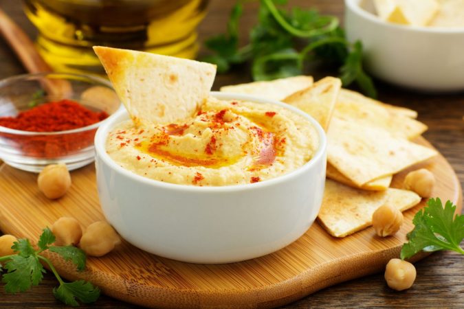 Sugerencia de presentación del hummus
