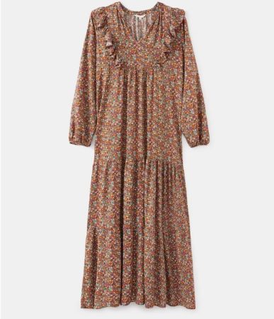 Vestido largo estampado con volantes Merca2.es