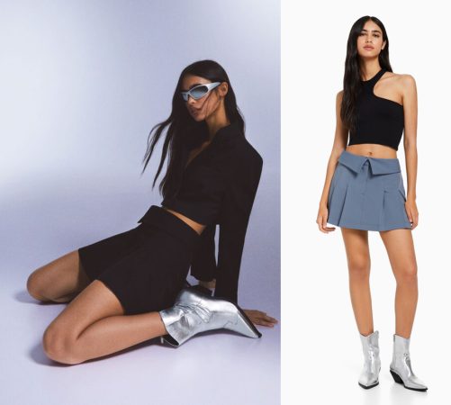 falda mini tailoring tablas de Bershka