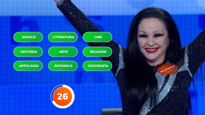 Alaska durante la prueba Dónde Están de Pasapalabra