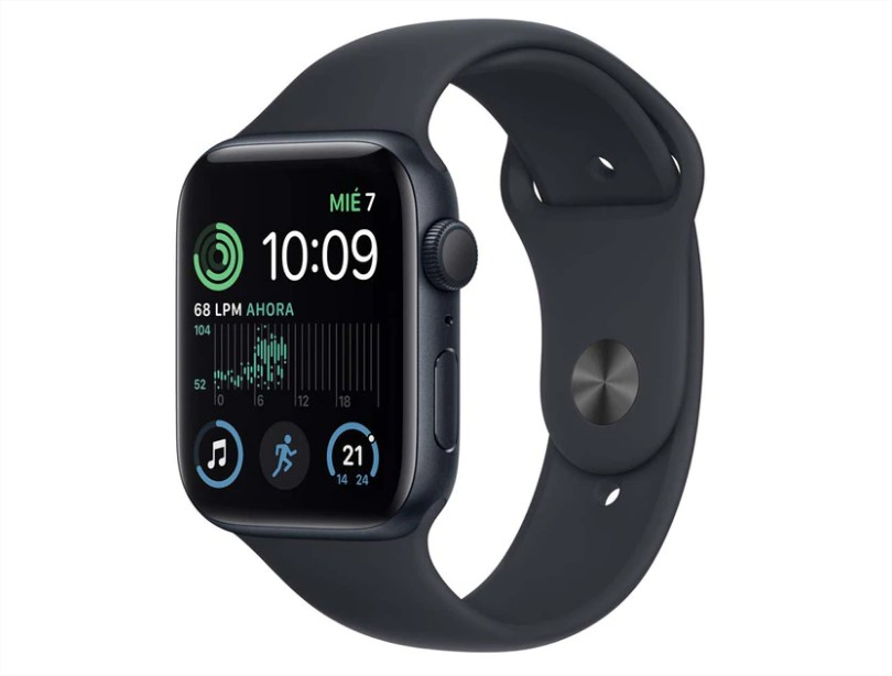 Apple Watch SE GPS 44mm con caja de aluminio en color medianoche y correa deportiva medianoche el corte ingles
