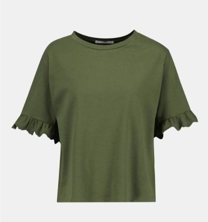 Camiseta de mujer de manga corta con puntilla el corte ingles
