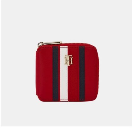 Cartera pequeña roja con cremallera el corte ingles