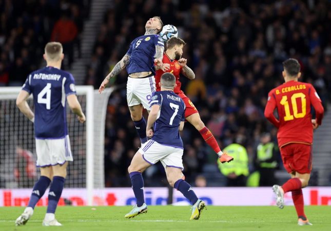 Imagen del partido entre España y Escocia