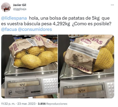 La denuncia de un cliente sobre las patatas de Lidl