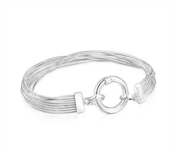 Pulsera Hebi de plata con tiras el corte ingles