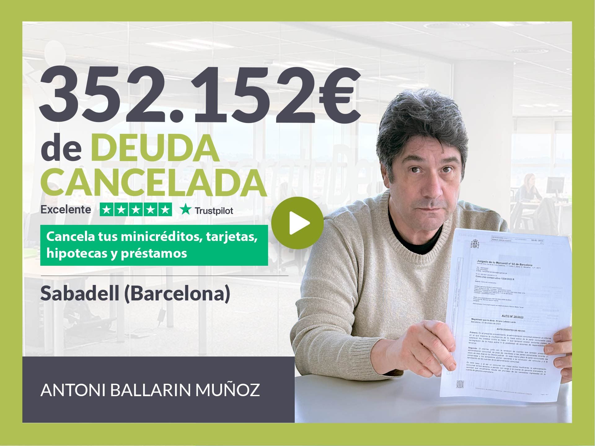 Repara tu Deuda Abogados cancela 352.152? en Sabadell (Barcelona) con la Ley de Segunda Oportunidad