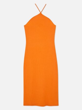 Vestido midi con escolte halter