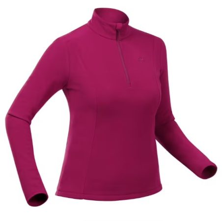 Forro polar de montaña y trekking 1/2 cremallera Mujer Quechua Mh200 granate Decathlon