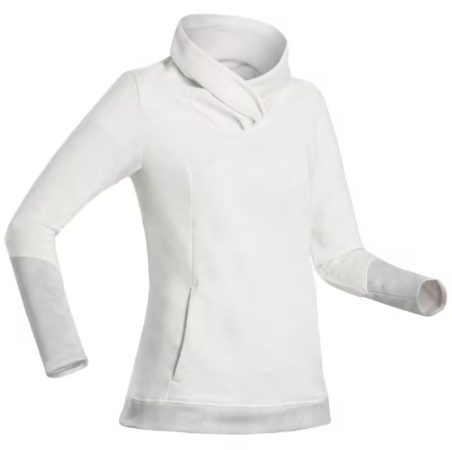 Sudadera polar de montaña y trekking Mujer Quechua Nh200 blanco Decathlon