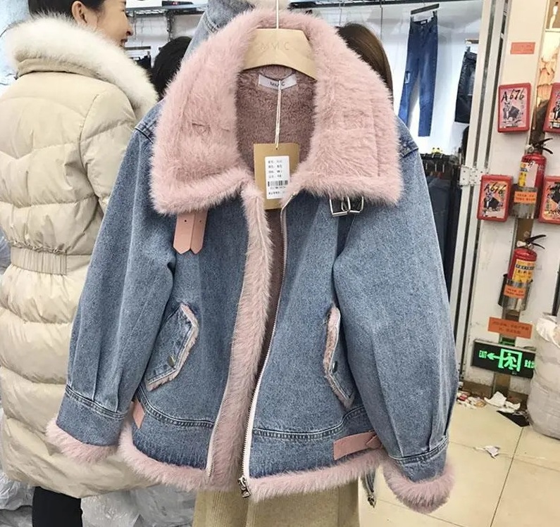 chaqueta de pelo en rosa