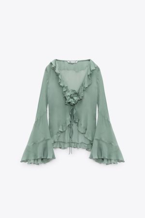 Blusa Semitransparente Volantes de la nueva colección de Zara