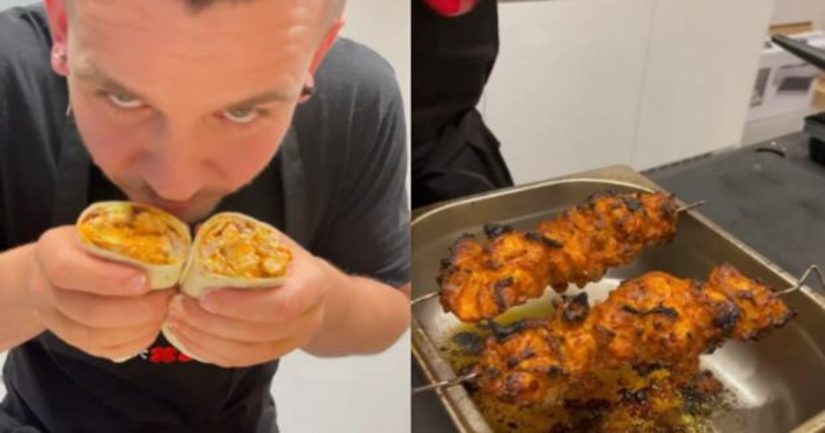 Los cortes y los ingredientes necesarios para el marinado del pollo
