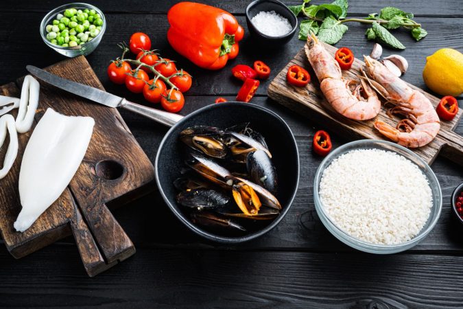 Ingredientes de la paella gallega