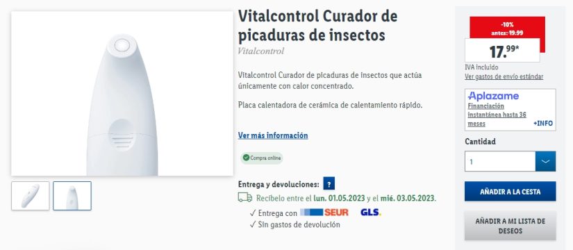 Nuevo producto: curador de picaduras de insectos