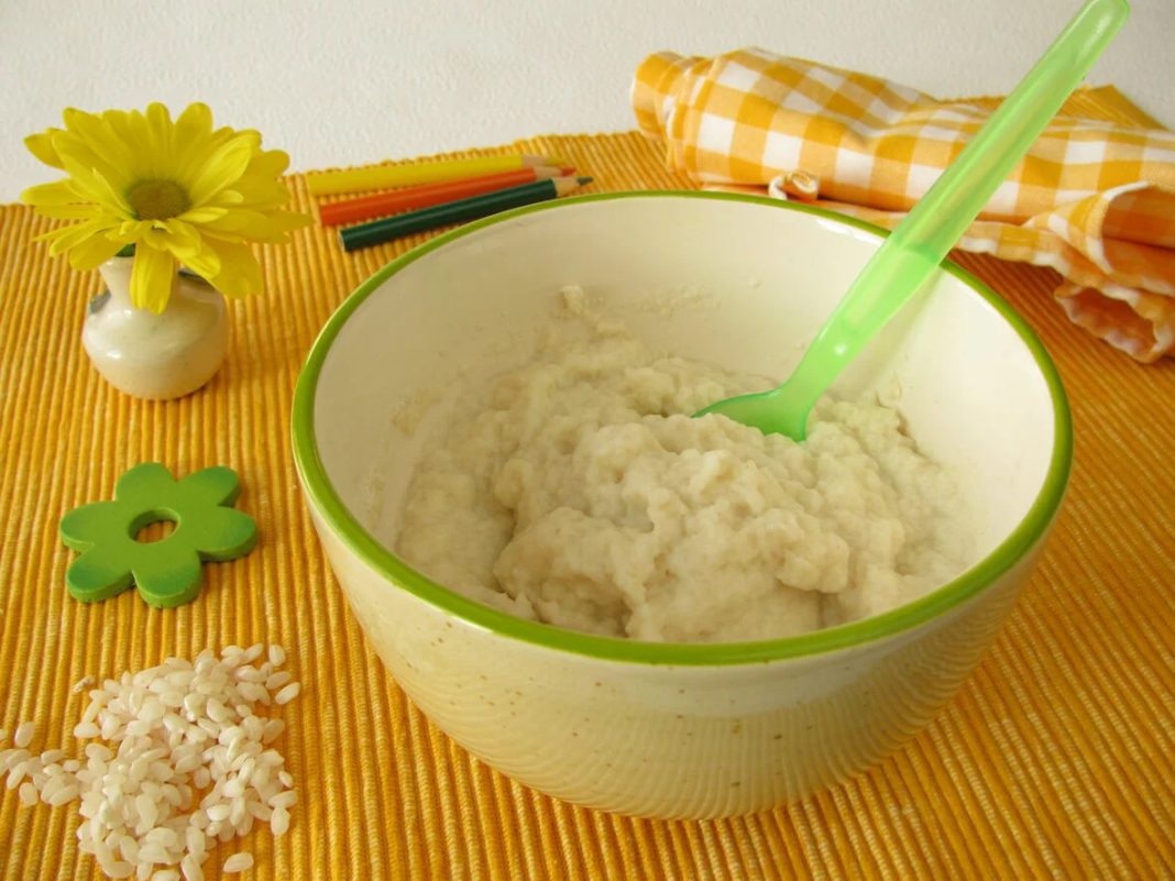 Papilla de bebé con arroz