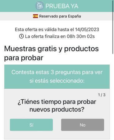 Con estas tres preguntas 'Pruebaya.com' te envía supuestamente productos gratis