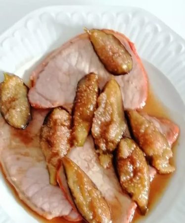Preparación de la cinta de lomo con brevas al Pedro Ximénez