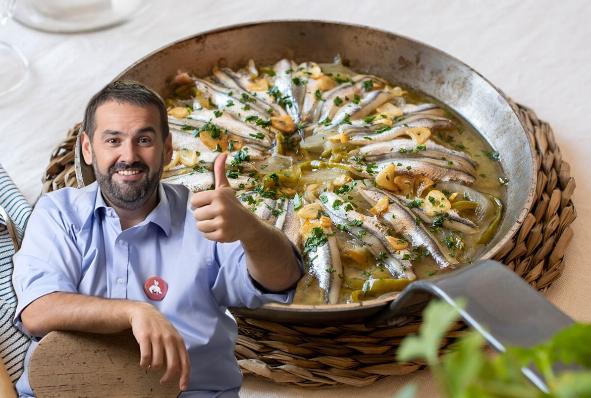 Receta de anchoas a la papillote del chef David de Jorge