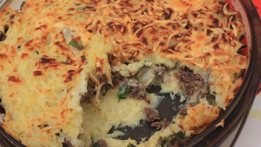 Receta de pastel de patata y carne al estilo rústico paso a paso