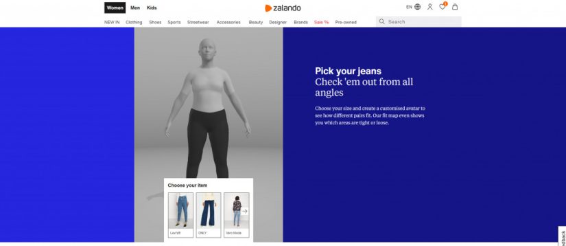 Nuevo probador virtual de Zalando